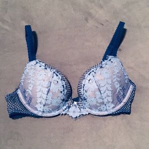 32A Blue Floral Victoria’s Secret Dream Angel Bra